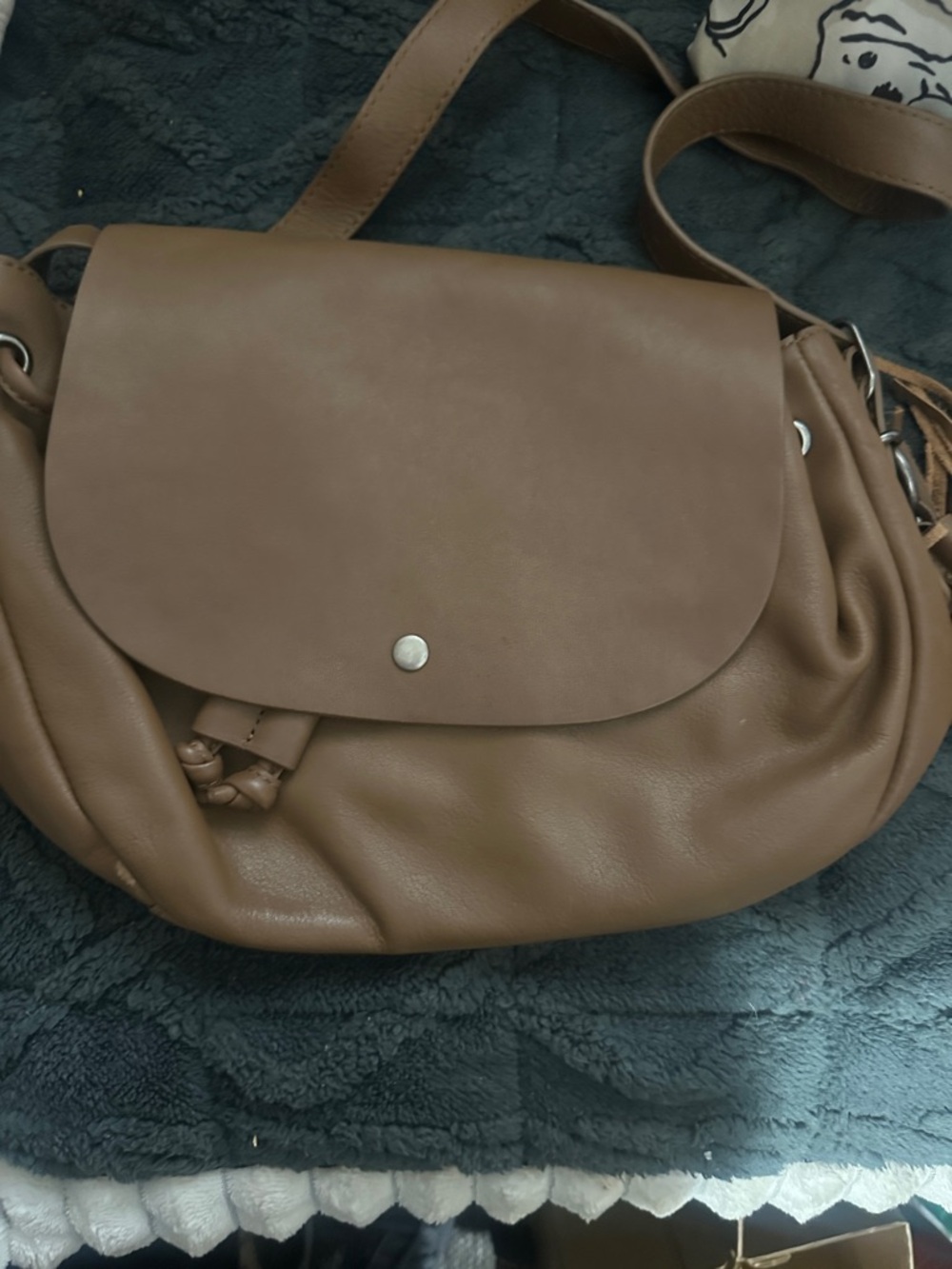 Lucky Brand Taupe Saddle Shoulder Bag